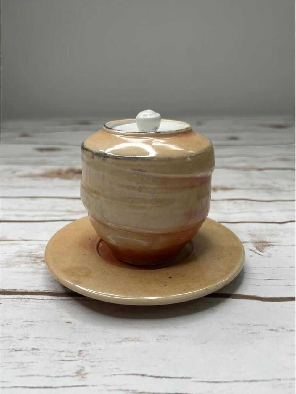 Catherine Tweedie Ceramics 4" Canister with Plate